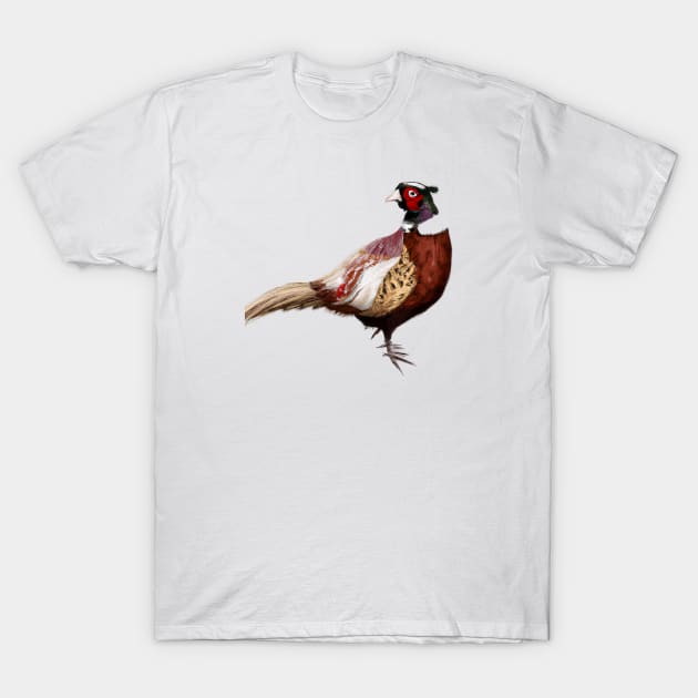 Cute Pheasant Drawing T-Shirt by Play Zoo